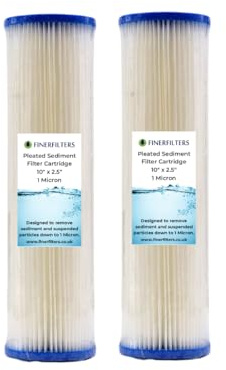 10 Standard Pleated Sediment Water Filter | 20 Micron, 10 x 2.5 | Washable Filter to Extend Lifespan, Fits 10 Standard Housings (2 Pack)