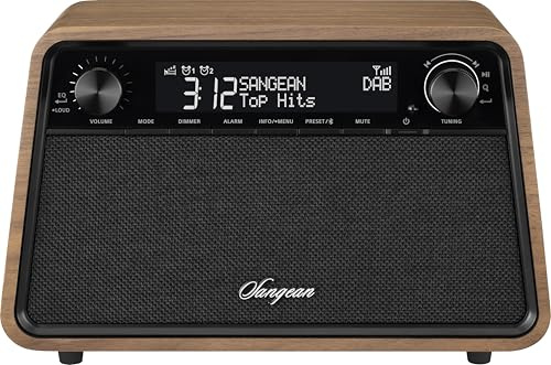 Sangean Premium Wooden Cabinet WR-201 Tischradio DAB+, FM DAB+, Bluetooth®, AUX, UKW Weckfunktion Walnuss (A500529)