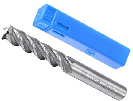 CoCud Fresa a Spirale a 4 Taglienti, Diametro 10mm Lunghezza 45mm, Fresa a Taglio Dritto Acciaio ad Alta Velocità con Custodia - (Applicazioni: Compensato Legno Plastica)