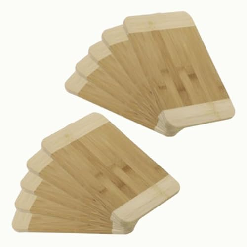 axentia Frühstücksbrettchen 10er Set aus Bambus 23x1x15cm pfegeleicht, 2 farbig