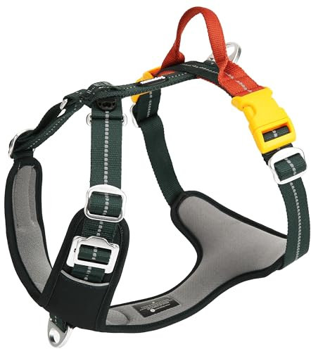 Nomadog Trailblazer Anti Zug Hundegeschirr Mittelgrosse Hunde mit Griff - Gepolstert, Verstellbar für Ganztägigen Komfort, Aluminium-Beschläge, 3M Reflektor – Ideal Für Aktive Hunde (M)