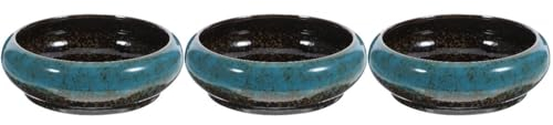 DOITOOL Blumenschale Handarbeit Keramik-blumentopf 3 Stück Hydrokultur-pflanztopf Sukkulenten-Garten-pflanzgefäße Für Den Innenbereich (zufällige Farbe) Blumentopf Oval Outdoor