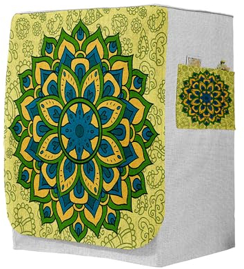 Highdi 3D Waschmaschinenabdeckung, Staubdicht Sonnenschutz für Frontlader Waschmaschine Staubdichte Staubdichte Abdeckung Waschmaschine (S-Kapazität 6~7,5kg,Nationales Mandala 5)