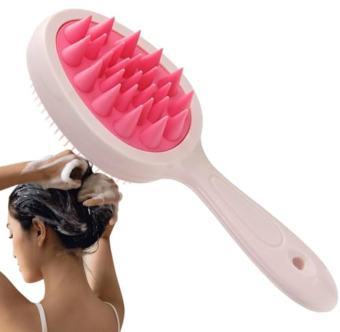 Brosse à shampoing – Épurateur de shampoing pour la tête, brosse de massage du cuir chevelu | Brosse à shampoing polyvalente avec long manche, peigne de massage du cuir chevelu, brosse à shampoing por