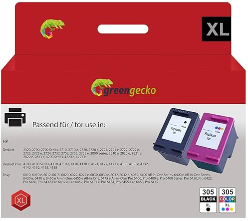 XXL Tinten Multipack ersetzt HP 305 XL für HP DeskJet 2700 2710e 2720e 2720 2721e 2820e 2821e DeskJet Plus 4100 4110 4120 4130 Envy 6000 6010 6020 6030 e 6032 Pro 6400 6420 schwarz und farbig
