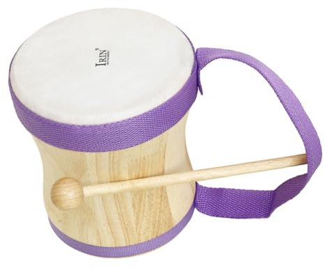 ifundom Handtrommel Mit Stock Tragbares Schlaginstrument Aus Holz Und Schaffell Pädagogisches Rhythmusinstrument Für Junge Mädchen Und Erwachsene