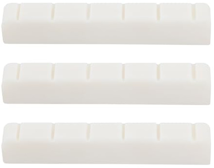 SG Store 3 Stück Sattel für 6-saitige Konzertgitarre Knochensattel 52x6x9mm Stegmuttern für Akustikgitarre Knochen für Den Ersatz Klassischer Gitarren (Weiß)