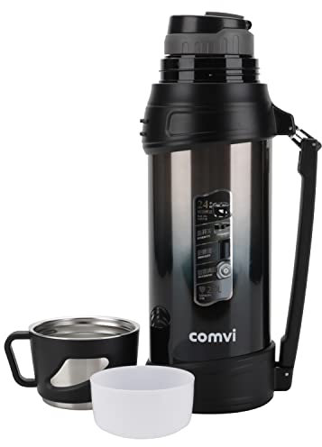 Maqash Vacuum Flask for hot Drink 2L (24 hrs hot & Cold) - 100% BPA Free 304 Stainless Steel Insulated Large Flask (Double Layer)- Water Bottle 2L - Navy Blue