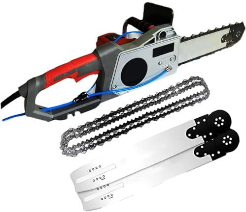 5800W/6500W Sega Elettrica per Cemento Con 2 Catena E 2 Barre Guida,Scanalatrice per Muri Con Alimentazione Ad Acqua E Abbattimento Polveri,Per Mattoni,Granito,Marmo,DepthofCut480mm