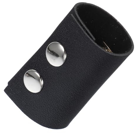 BATHVEVE Haargummi aus Leder für Pferdeschwanz mit Einfachem Design für Mädchen und Metallknopf Elegantes Haarband Schonend zum Haar Zufällige Farbe Geeignet für Party und Festival