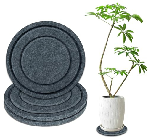BXI Lot de 3 sous-verres en feutre absorbant l'eau pour pot de fleurs de 25,4 cm, tapis de soucoupe épais pour pot de fleurs, plateau d'égouttement pour plantes, plaque de protection en tissu pour
