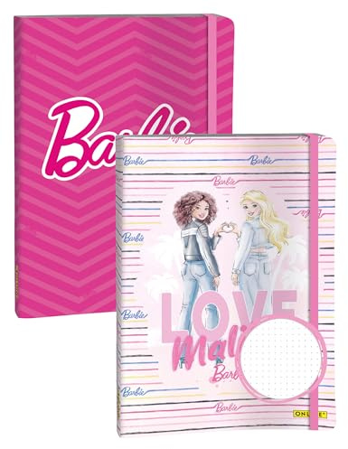 Online Bullet Journal Barbie A5, dotted I Pinkes und beiges Notebook 144 Seiten, 72 Blatt mit Schriftzug I 2x Journal für Schule & Alltag I Hardcover Notizheft I Auch als Tagebuch