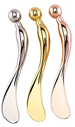 UKCOCO Cuillère à Crème Contour Des Yeux Alliage De Zinc Outil De Massage Pour Soulager La Fatigue Oculaire Rose Doré