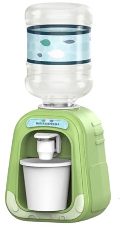 Whyzsjnclg Wasserspender für Kinder, Mini-Wasserspender, niedlicher Mini-Kühler, Simulation für Kinder, für Saft, Milch, Trinkbrunnen, Küche, Rollenspiel, Spielzeug, Grün, Kühler