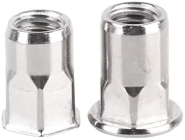Tuerca remachable de acero inoxidable 304 con cuerpo hexagonal medio, tapa de inserción(Countersunk Head,M8 (10Pcs))