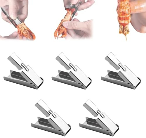 Crawfish Peeler Tool Stainless Steel Crawfish Sheller Tool for Peeling Shrimp Tails Crayfishs Shelling Device Shrimp Peeler Crayfishs Shelling Device Seafood Tools for Kitchen Restaurant (5)