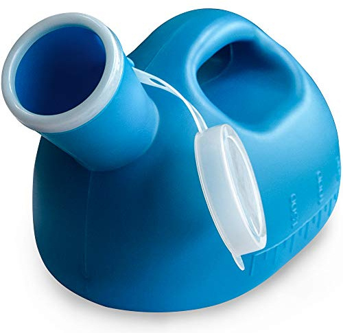 Urinals for Men 2000 ml/66 oz Portable Male Urinal Urine Collection Container for Adults/Large Plastic Pee Holder for Hospital,Incontinence,Elderly,Travel,Driving,Camping (Blue)