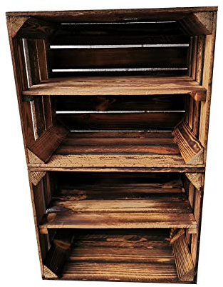 Teramico - Jaulas para frutas/madera flameadas en muchas variantes, ideal para la construcción de muebles o para el almacenamiento - muy fuerte y estable