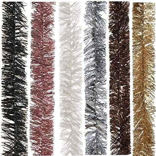 LS-LebenStil Weihnachtsgirlande 2,70 Meter Weiß Lametta Girlande Tannenbaum Party Fasching Deko