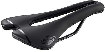 Selle San Marco ASPIDE Short Sport - Fahrradsattel, Rennradsattel, Rennrad, leicht, Carbonstahl-Schienen, ergonomisches Design - Größe S3, schwarz