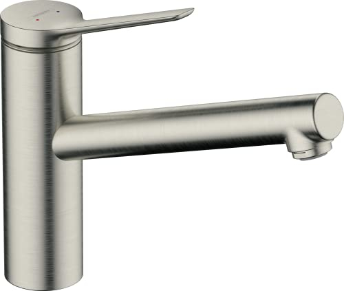 hansgrohe Küchenarmatur Zesis M33, Wasserhahn Küche mit Auslauf Höhe 150 mm, einstellbar in 3 Stufen auf 60°, 110° oder 360°, 1 Strahlart, Edelstahl Finish