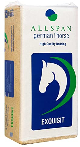 Allspan 19kg Einstreu German Horse Exquisit 500l | Ideal bei Huferkrankungen und Atemwegserkrankungen | Hohe saugfähigkeit staubarm hygienisch