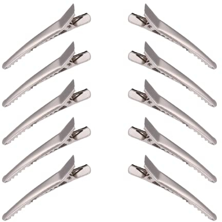 Haarspangen, 10 Stück Alligator Haarspangen, Metall Haarklammer, DIY Haarklammer, Flache Haarspangen, Metall Haarclips, für DIY Haar-Accessoires Zubehör (Silber)