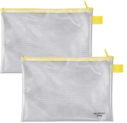 VELOFLEX - Reißverschlusstasche DIN A5 PVC 2 Stück Transparent