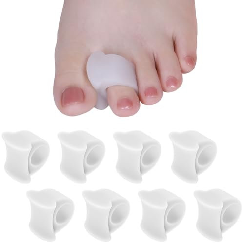 Sosede 8 Stück Silikon Zehenspreizer für Hallux Valgus Korrektur -Damen und Herren, Silikon Zehentrenner,Hammerzehen Korrektur,Zehenschutz,Toe Spacer und Stretcher