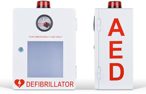 STMKB AED-sicher, AED-Defibrillator-Erste-Hilfe-Schrank Mit Schlüssel Und Alarm, Geeignet Für Alle AEDs, Für Büros, Pflegeheime, Öffentliche Plätze