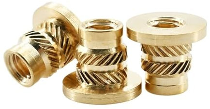 Einpressmuttern M2 M3 M4 M5 M6 M8 Messing Heißschmelzeinsatz Rändelflansch Mutter Gewinde Heizung Formen Einbettung T-Typ Muttern Elektrisch(M5xL9.5xOD6.5,20Pcs)