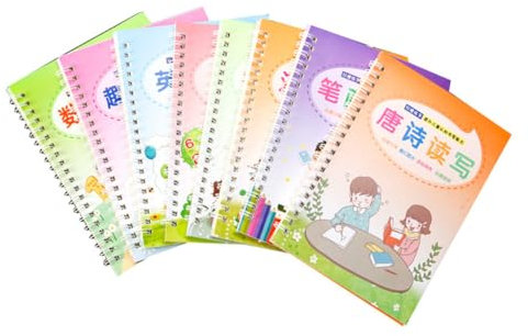 VILLCASE 8stücke Teiliges Für Schreibübungen Kalligraphie-übungsbuch Für Mädchen Und Vorschüler Chinesischer Und Englischer Schriftarten Für Anfänger Und Lernanfänger