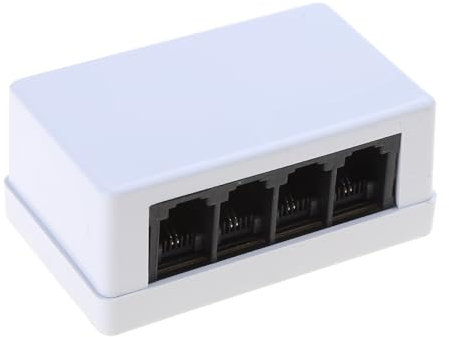 MOIDHSAG Adattatore a 4 vie da RJ45 a RJ11 Netword al convertitore telefonico per uso domestico e ufficio per chiara e comunicazione