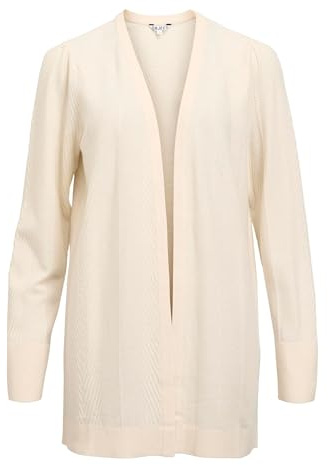 Objluna L/S Re Open Knit cardigan Noos, Vit sand, XL