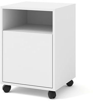 Homlando Rollcontainer, Bürocontainer, Möbel für Schlafzimmer Büro, Standcontainer für Dokumente, Standcontainer für Dokumente & Akten, BIMotion 41x40x59 cm Weiß Matt