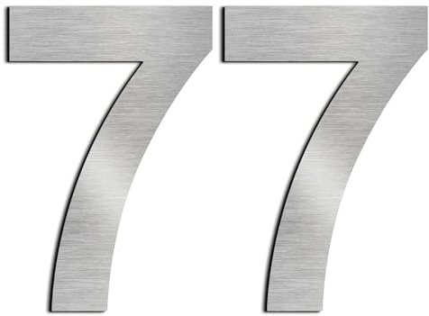 nanlyiau 2pc 3in/7.5cm Numero maison Numéros de maison numero maisonchiffres de boite aux lettres numero maison design en acier inoxydable 304 massif(3in number 77)
