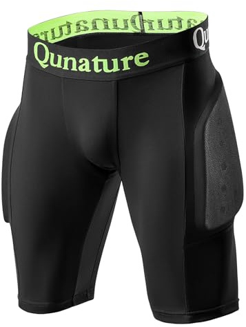 Qunature Pantalones Cortos de Protección de Cadera, Trasero, Coxis con 3D Acolchados para Snowboard, Patinaje y Esquí, Ropa Deportiva Resistente a los Impactos al Aire Libre para Hombres y Mujeres