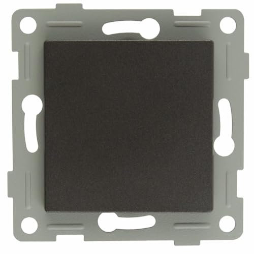 Couvercle aveugle encastrable en graphite au design moderne, parfait pour cacher les connexions électriques et accessoires dans diverses installations.