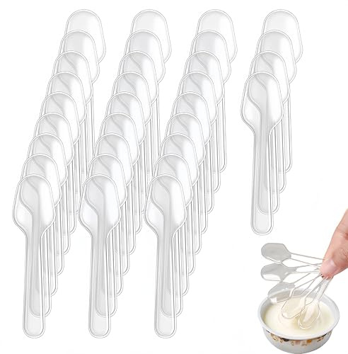 500 Pcs Clear Spoons. Strong Durable Lightweight Plastic Spoons 7.5cm, Heavy Duty Premium Quality Washable Disposable Spoon for Dining Kitchen Birthday Party Cake Soup Ice Cream