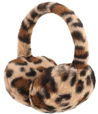 BTHRORO Cache Oreille Enfant Cache-Oreilles d'Hiver Léopard en Peluche Ajustable pour Filles Garcons Accessoire Hiver Extérieur pour Enfants Cadeau d'Hiver pour Fille