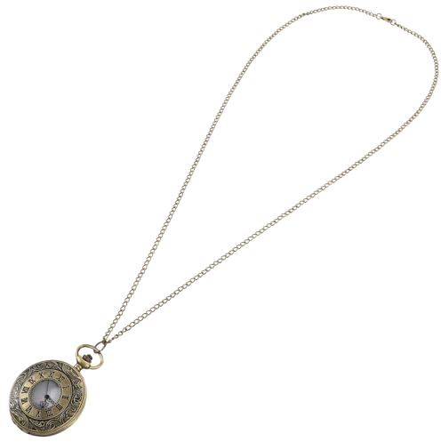 POPETPOP Reloj de Bolsillo Vintage Pequeño Tapa, Diseño Floral Rosa, Cuarzo Analógico, Unisex para Hombres y Mujeres, Portátil y Ligero, Adecuado para Obsequio y Uso Diario