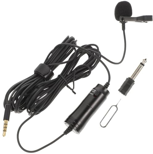COHEALI Micro-Cravate Filaire 3,5 Mm Pince Lavalier pour Smartphone et Ordinateur, Microphone pour Diffusion en Direct et Enregistrement Vidéo, Mini Microphone de Remplacement Compact
