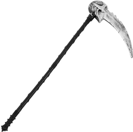 Tofficu Accesorio de Cosplay de Halloween Simulación Realista de Hoz Negra de Plástico Resistente para Fiesta y Eventos de Disfraces
