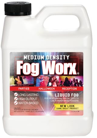 Sanco Industries Fogworx dimjuice – 1 organisk luktfri dimvätska (32 oz) – medeldensitet, hög effekt, långvarig dimmaskinsvätska för 400 watt till 1 500 watt maskinkvarts
