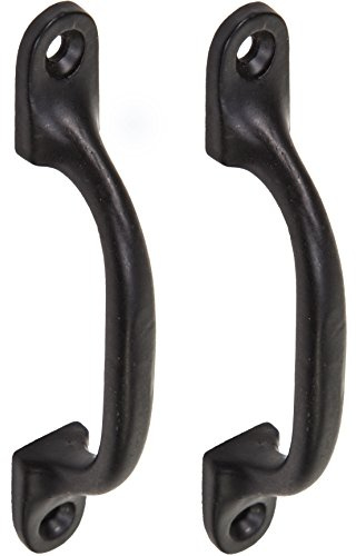 White Hinge Limited 2X Quality Black Cast Iron 4 Pull Handles | Ideal for Kitchen Cabinets, Cupboards & Drawers