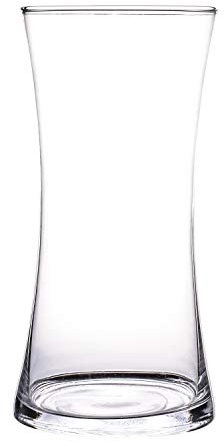 KnikGlass Clear Cylinder Glass Table Flower Vase Floating Candle Holder Perfect for Home Office Wedding (Medium(4.75x10), D(Waisted vase))