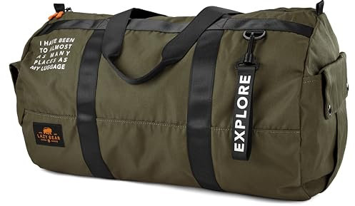 Lazy Bear Reisetasche Herren 32L | Faltbare Weekender & Duffle Bag aus robustem Material | skandinavisches Design | Ideal als Sporttasche und Reisetasche | Farbe Grün