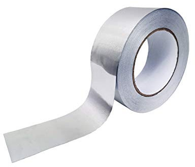 Cinta adhesiva de aluminio 50mm x 50m. Para reparaciones. Aislante, resistente a altas temperaturas. Para conductos, aire acondicionado, calentadores y estufas.