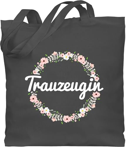 Shirtracer - Baumwolltasche - JGA Junggesellenabschied Frauen - Trauzeugin - Blumenkranz
