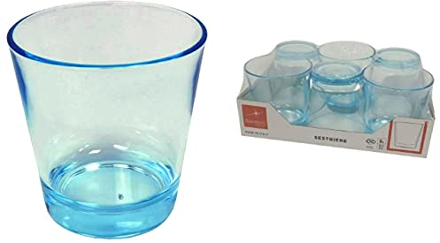 Bormioli FDZ181320 - Juego de 6 vasos Sestriere azul, agua, Vc6 K F